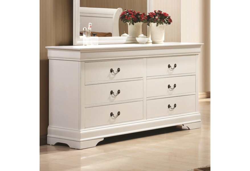 Coaster Louis Philippe 204 6 Drawer Dresser Standard Furniture Louis Philippe 204 6 Drawer Dresser