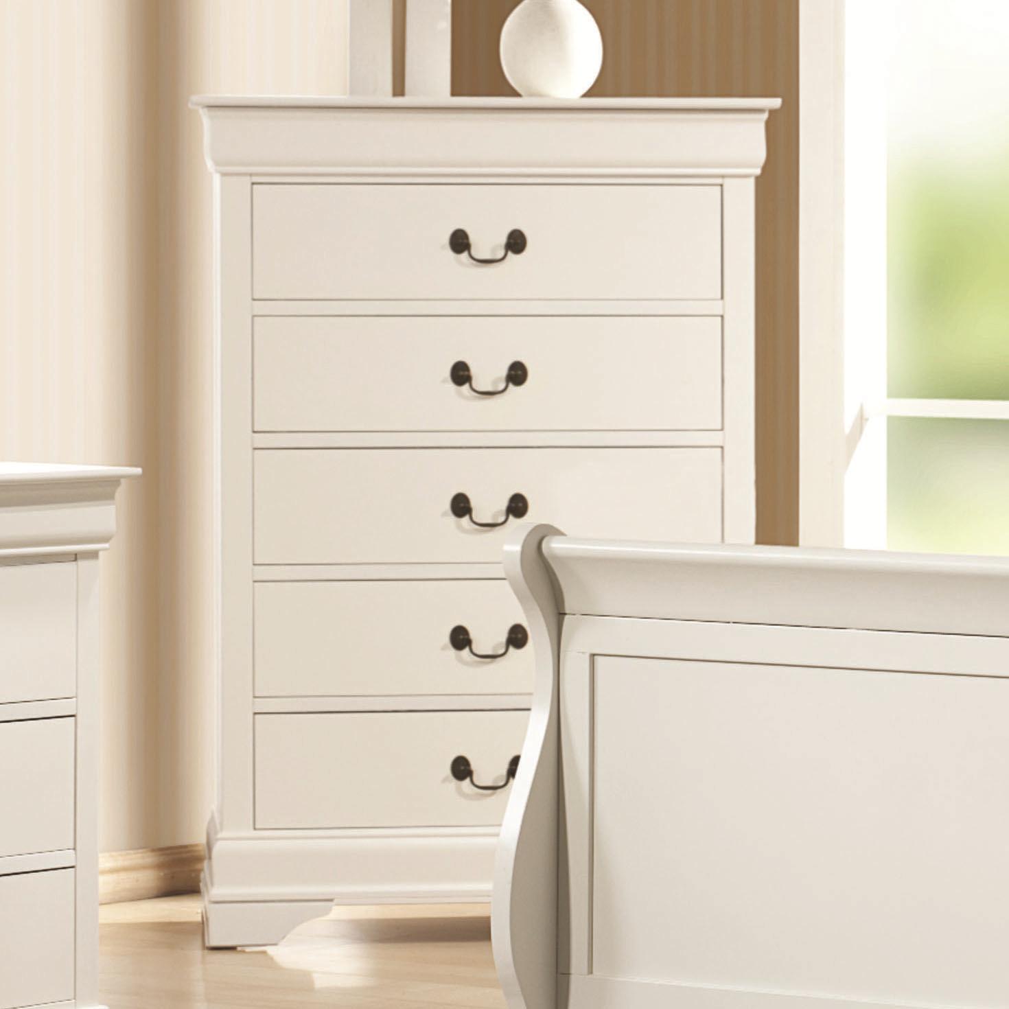 Coaster Louis Philippe 204 White 5 Drawer Chest Furniture Superstore Rochester Mn Drawer Chests
