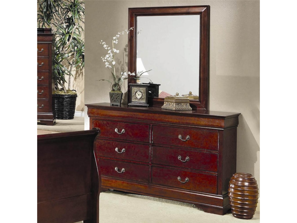 Coaster Louis Philippe 6 Drawer Dresser And Mirror Combination Coaster Louis Philippe 6 Drawer Dresser And Mirror Combination Del Sol Furniture Sets