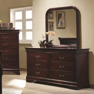 Fine Furniture Louis Philippe 6 Drawer Dresser And Vertical Mirror