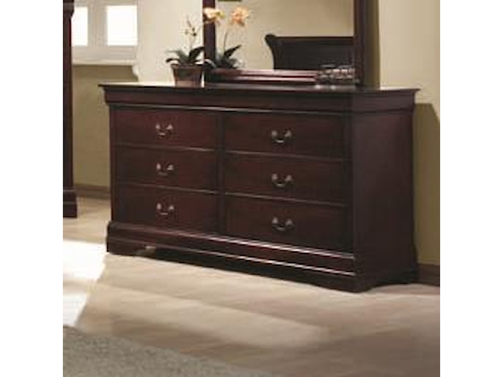 Coaster Louis Philippe 6 Drawer Transitional Dresser A1