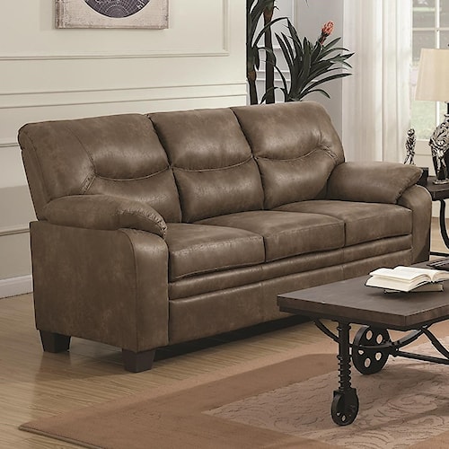 Coaster Meagan By Casual Padded Sofa Furniture Super Coaster Meagan By Casual Padded Sofa