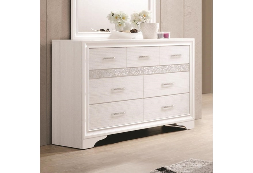 Coaster Miranda 7 Drawer Dresser With Hidden Jewelry Tray Value Coaster Miranda 7 Drawer Dresser With