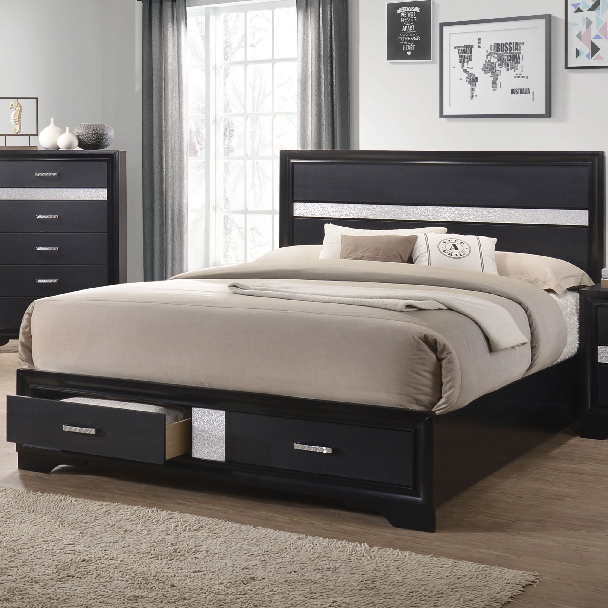 Coaster Miranda Queen Storage Bed With 2 Dovetail Drawers Rooms