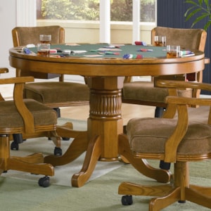 Dining room table turns into poker tables Dining room table turns into poker tables