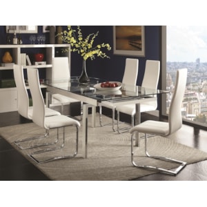 Coaster Modern Dining Contemporary Dining Room Set With Glass
