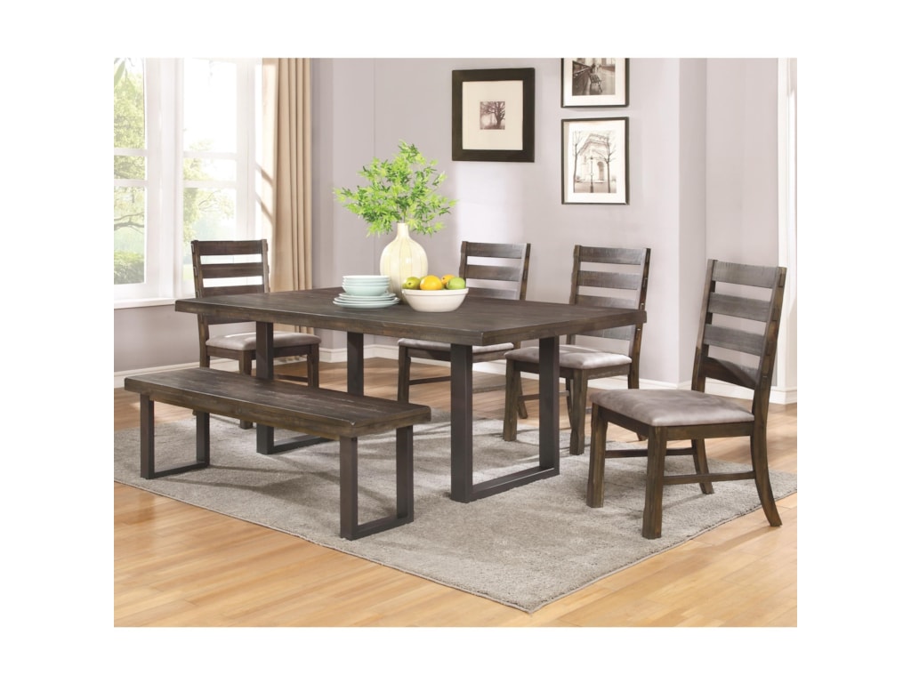 Coaster Murphy Rustic Dining Set With Bench Dunk Bright Coaster Murphydining Set With Bench