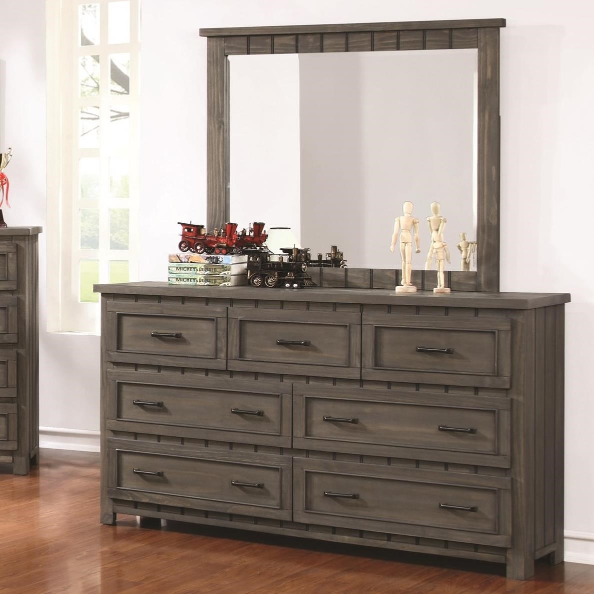 Fine Furniture Napoleon Transitional Dresser And Mirror Set Del