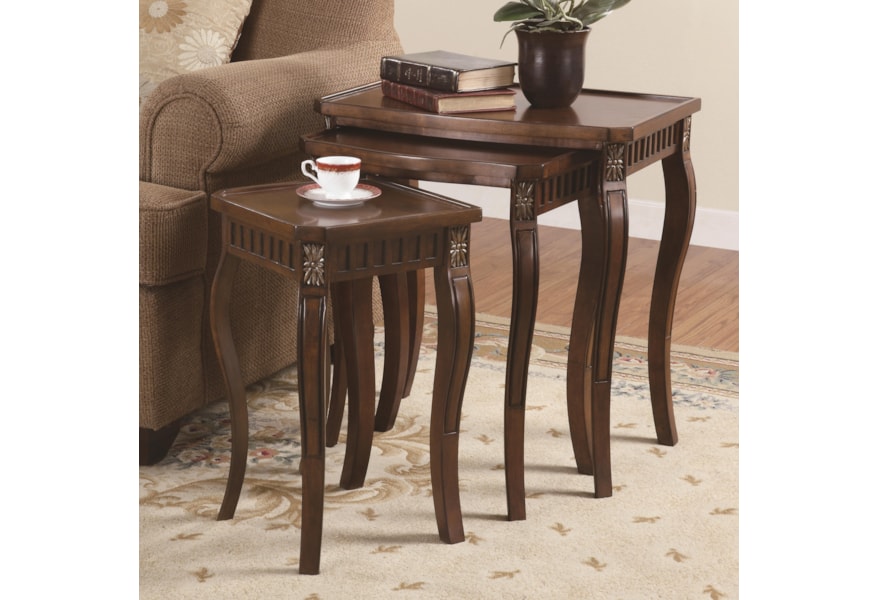 Nesting Tables 3 Piece Curved Leg By Coaster At Standard Furniture