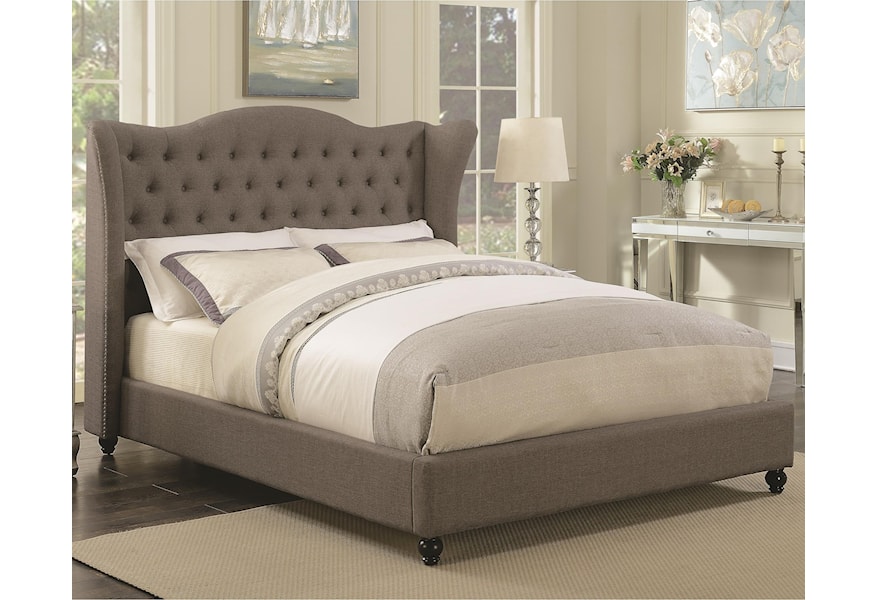 Coaster Newburgh King Upholstered Bed With Button Tufted Headboard