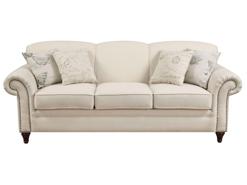 Norah Antique Inspired Sofa With Nail Head Trim By Coaster At Northeast Factory Direct