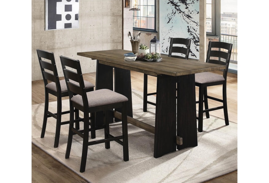 Oakley 5 Piece Solid Wood Counter Height Table Set Oakley 5 Piece Solid Wood Counter Height Table Set