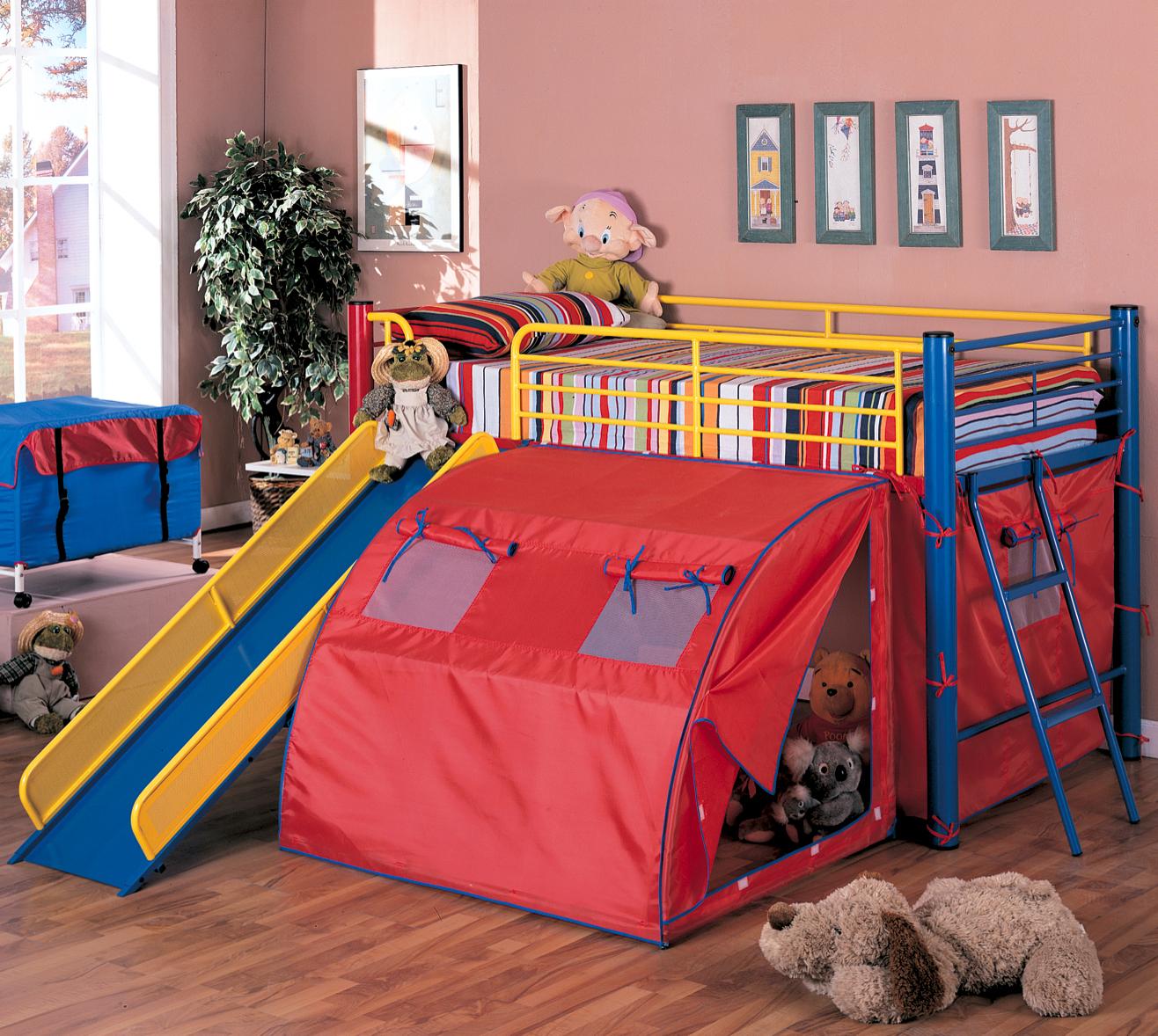 kids bunk bed with slide
