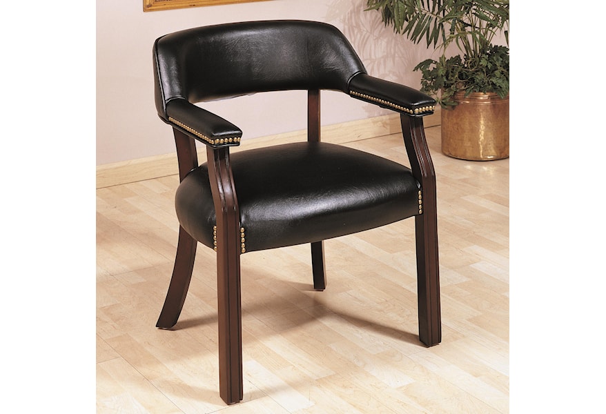 Coaster Office Chairs Traditional Upholstered Vinyl Side Chair With Nailhead Trim A1 Furniture Mattress Office Side Chairs