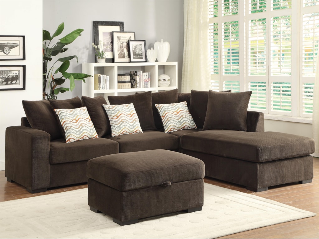 Coaster Olson Contemporary Reversible Sectional With Chaise ~ Chocolate Sectional Sofa Set With Chaise Coaster Olson Contemporary Reversible Sectional With Chaise ~ Chocolate Sectional Sofa Set With Chaise