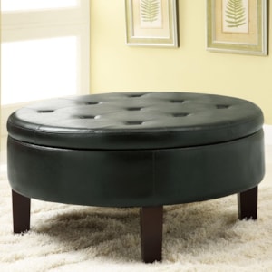 Coaster Ottomans Round Upholstered Storage Ottoman With Tufted Top A1 Furniture Mattress Ottomans