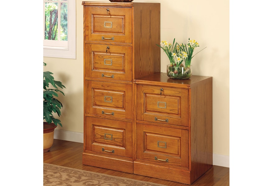 Coaster Palmetto Oak File Cabinet With 4 Drawers Standard