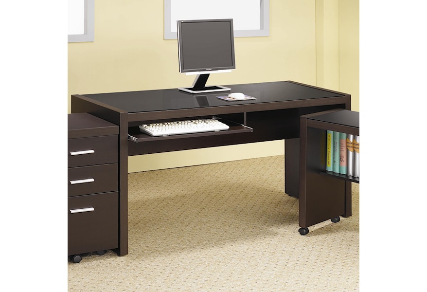Coaster Skylar Computer Desk With Keyboard Drawer Value City Furniture Table Desks Writing Desks