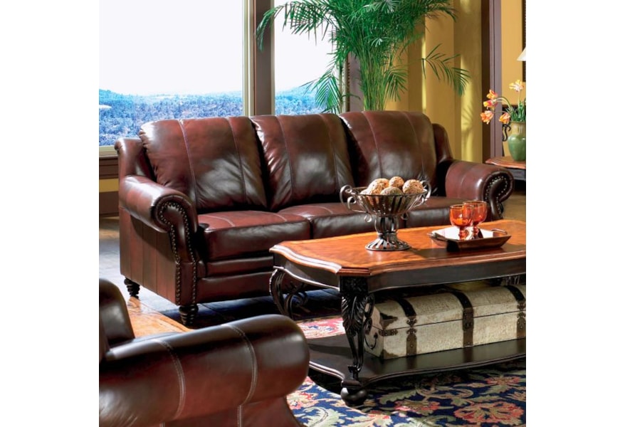 Coaster Princeton Rolled Arm Leather Sofa Value City Furniture Sofas