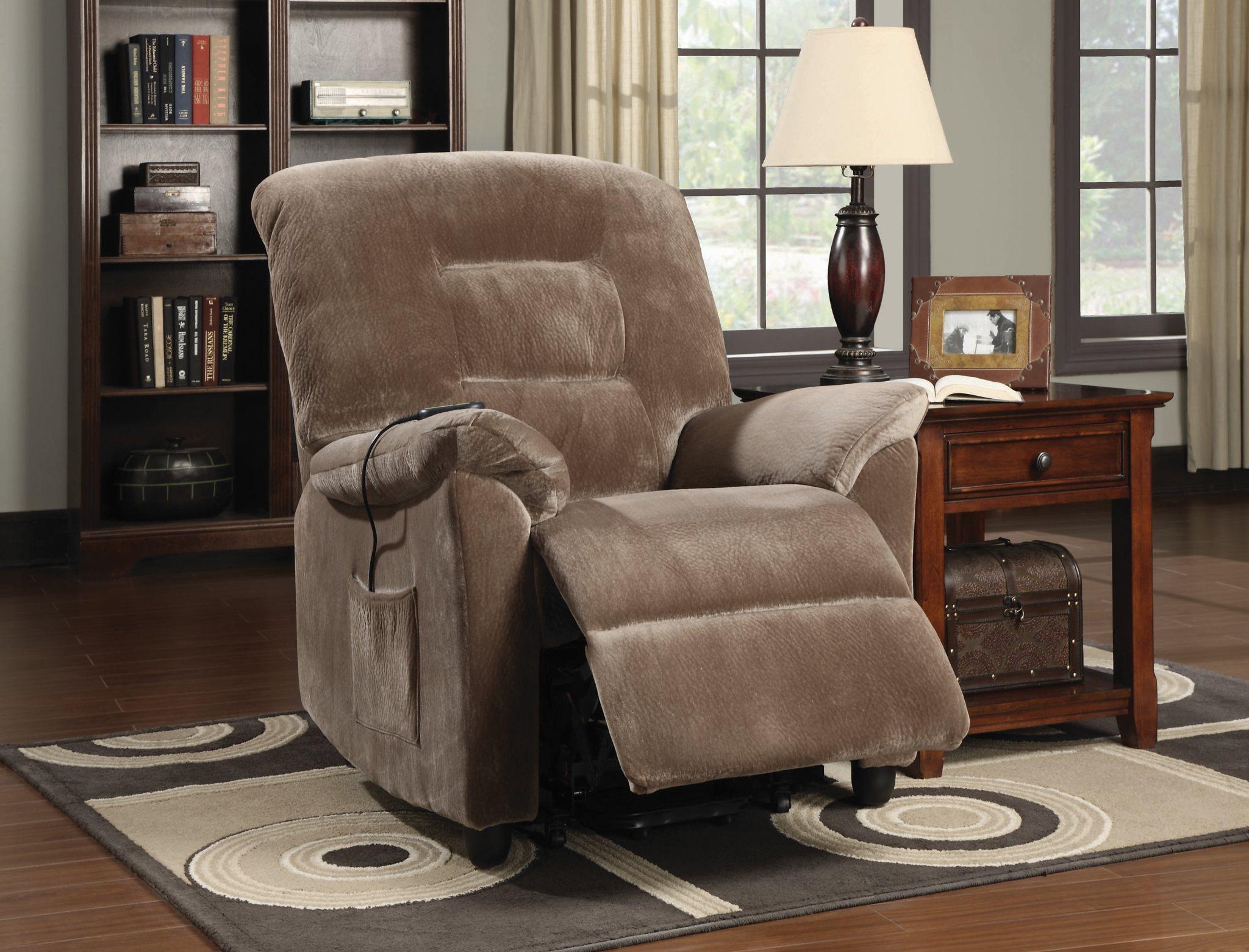Coaster Recliners Casual Power Lift Recliner With Brown Sugar