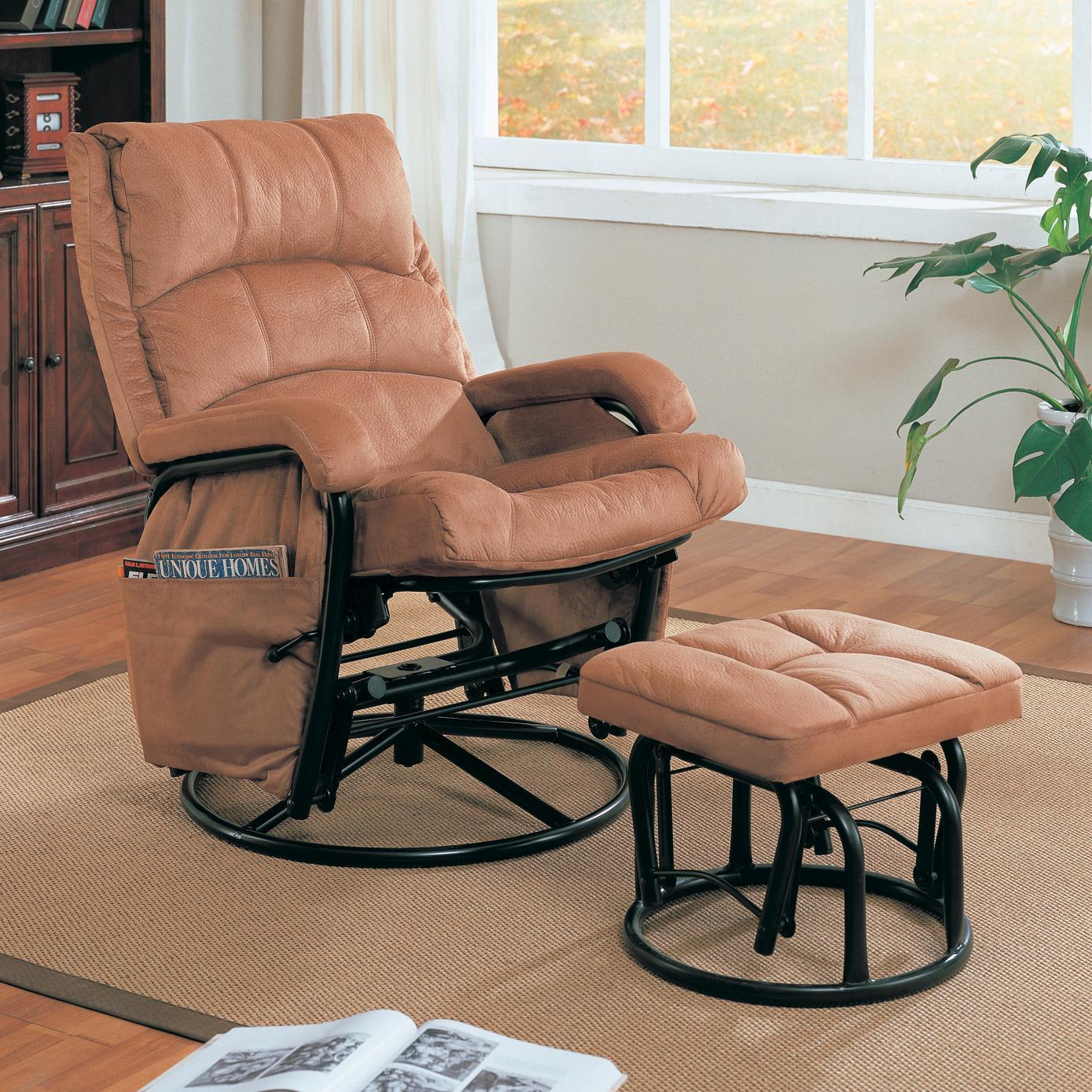 reclining glider with ottoman