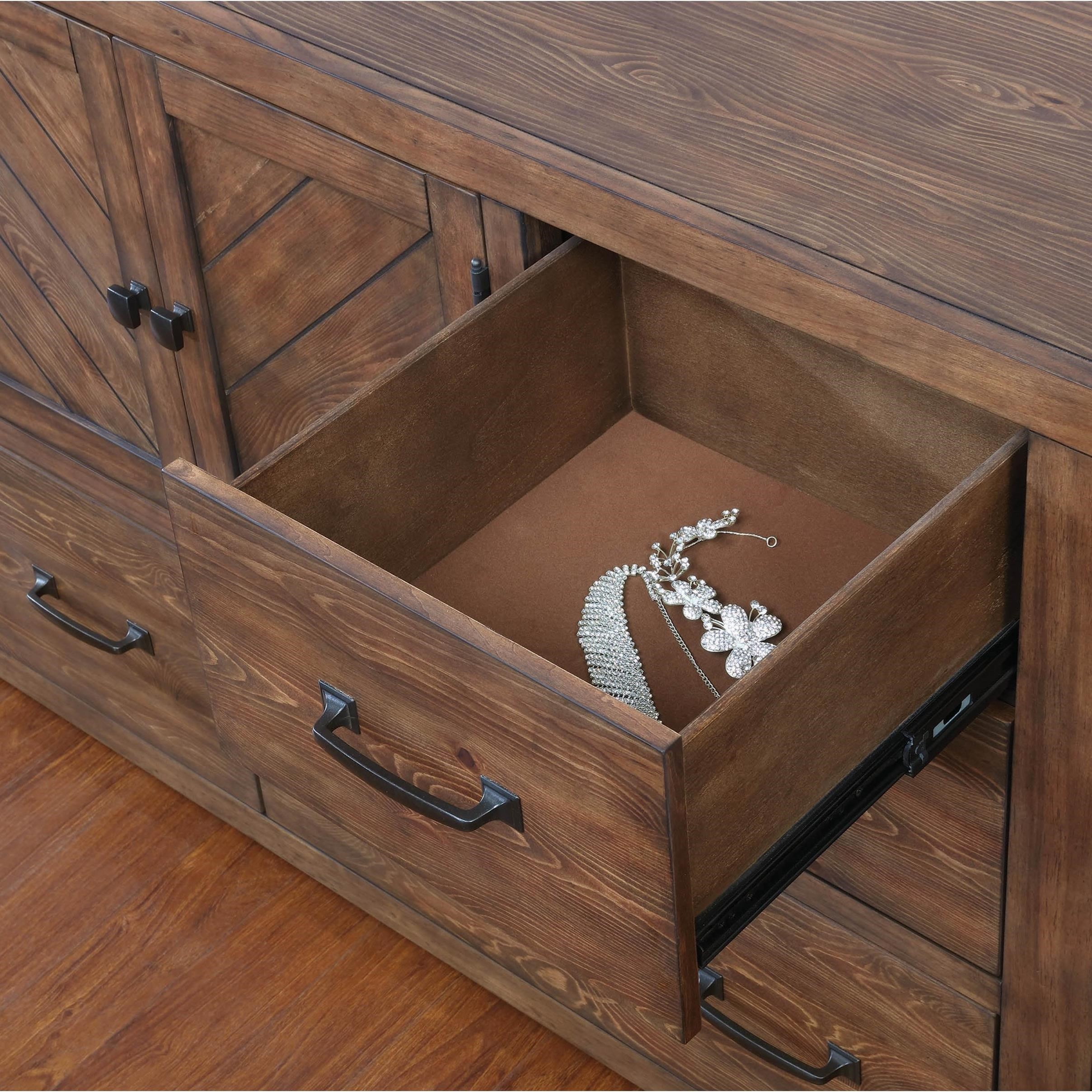 Coaster Reeves Craftsman 6 Drawer Dresser And Mirror Combo Dunk