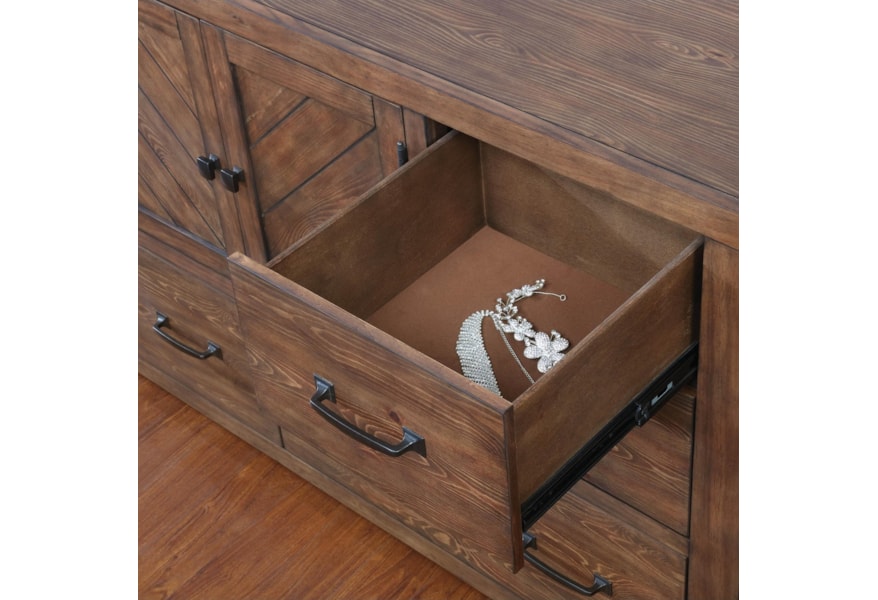 Coaster Reeves Craftsman 6 Drawer Dresser And Mirror Combo Dunk