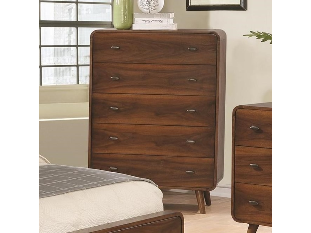 Robyn Mid Century Modern 5 Drawer Chest By Coaster At Value City Furniture Robyn Mid Century Modern 5 Drawer Chest By Coaster At Value City Furniture