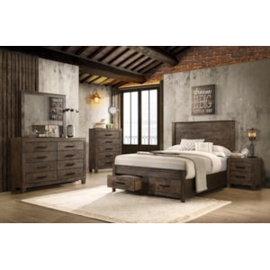Coaster Rustic Brown 585322212 7 Piece Queen Bedroom Set Sam Levitz Furniture Bedroom Groups