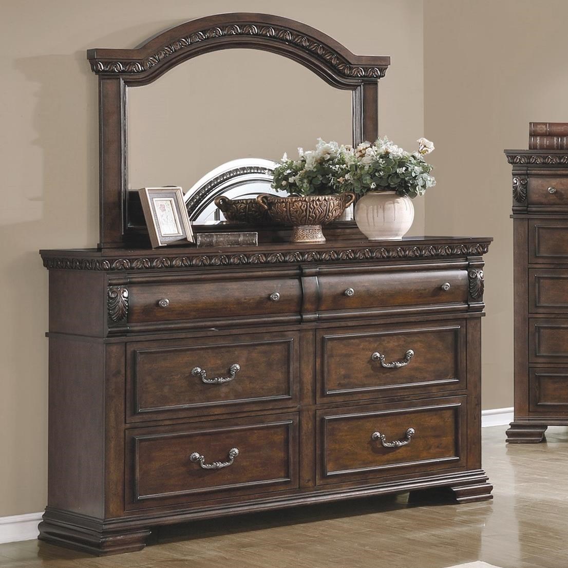 Coaster Furniture Satterfield 6 Drawer Dresser And Mirror Combo In