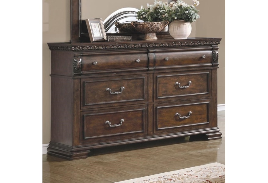 Coaster Satterfield 204543 6 Drawer Dresser With Felt Lined Top