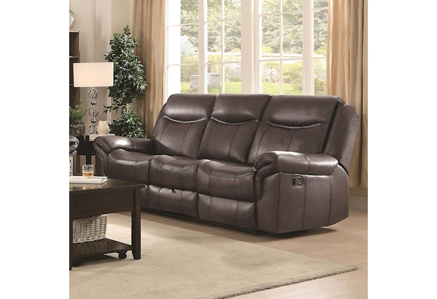 Coaster Sawyer Motion Motion Sofa With Pillow Arms And Outlet