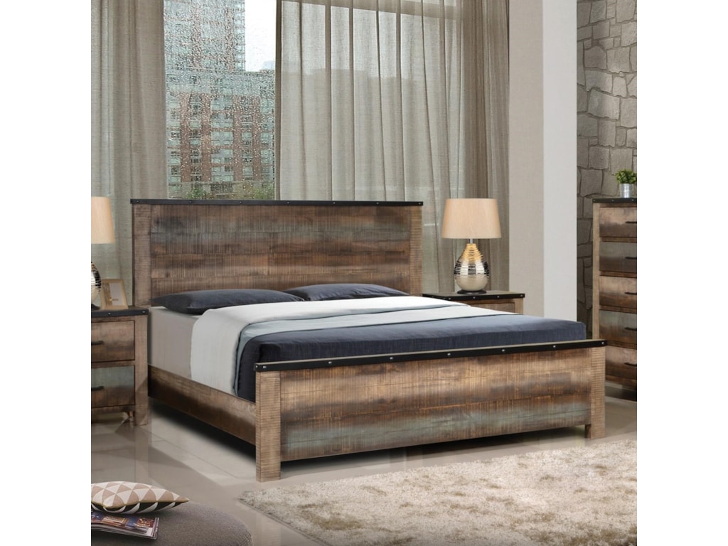 Coaster Sembene Rustic King Bed With Nailhead Accents Value City Coaster Sembeneking Bed