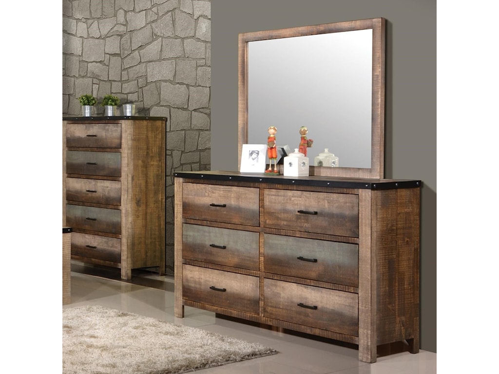 Coaster Sembene Rustic Dresser And Mirror Set A1 Furniture