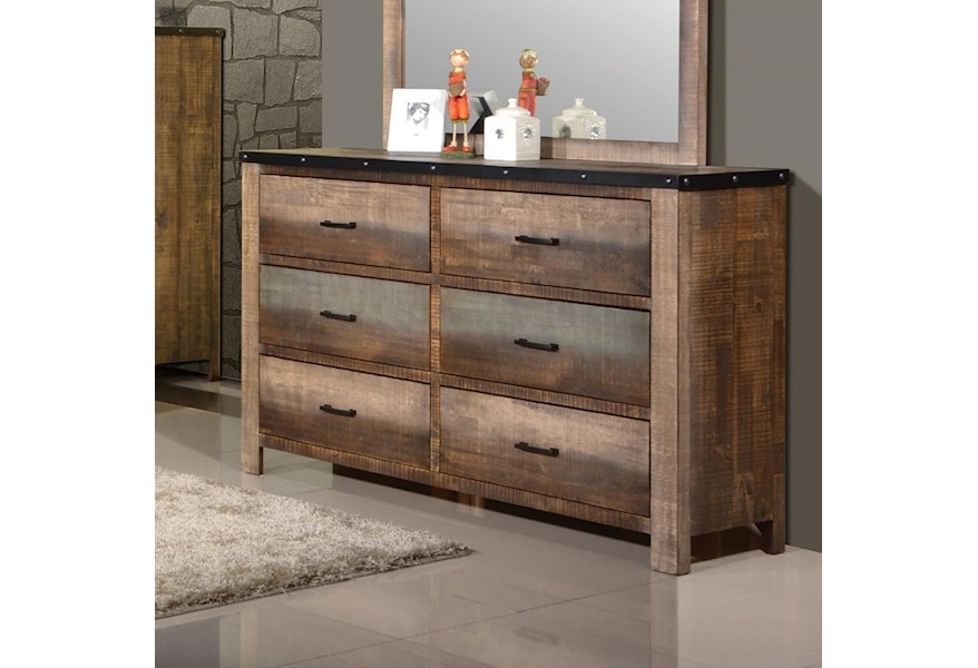 Coaster Sembene Rustic Dresser With Six Drawers Value City