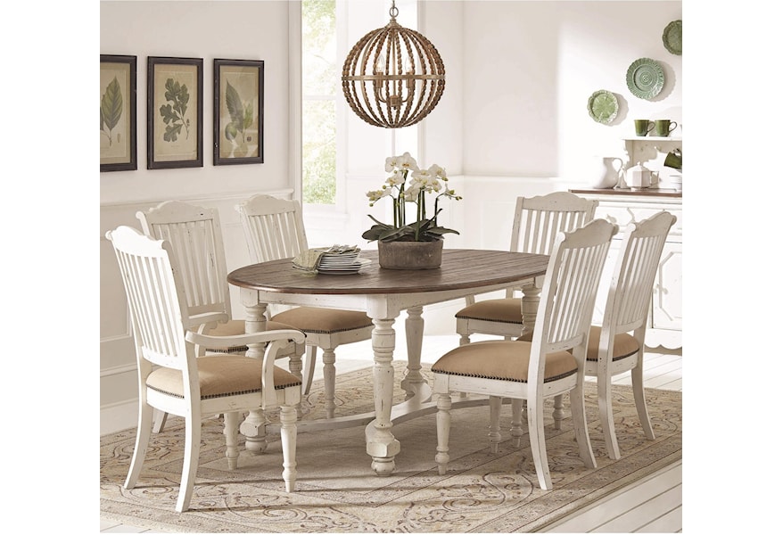 Coaster Simpson Oval Dining Table And Chair Set Standard Furniture Dining 7 Or More Piece Sets