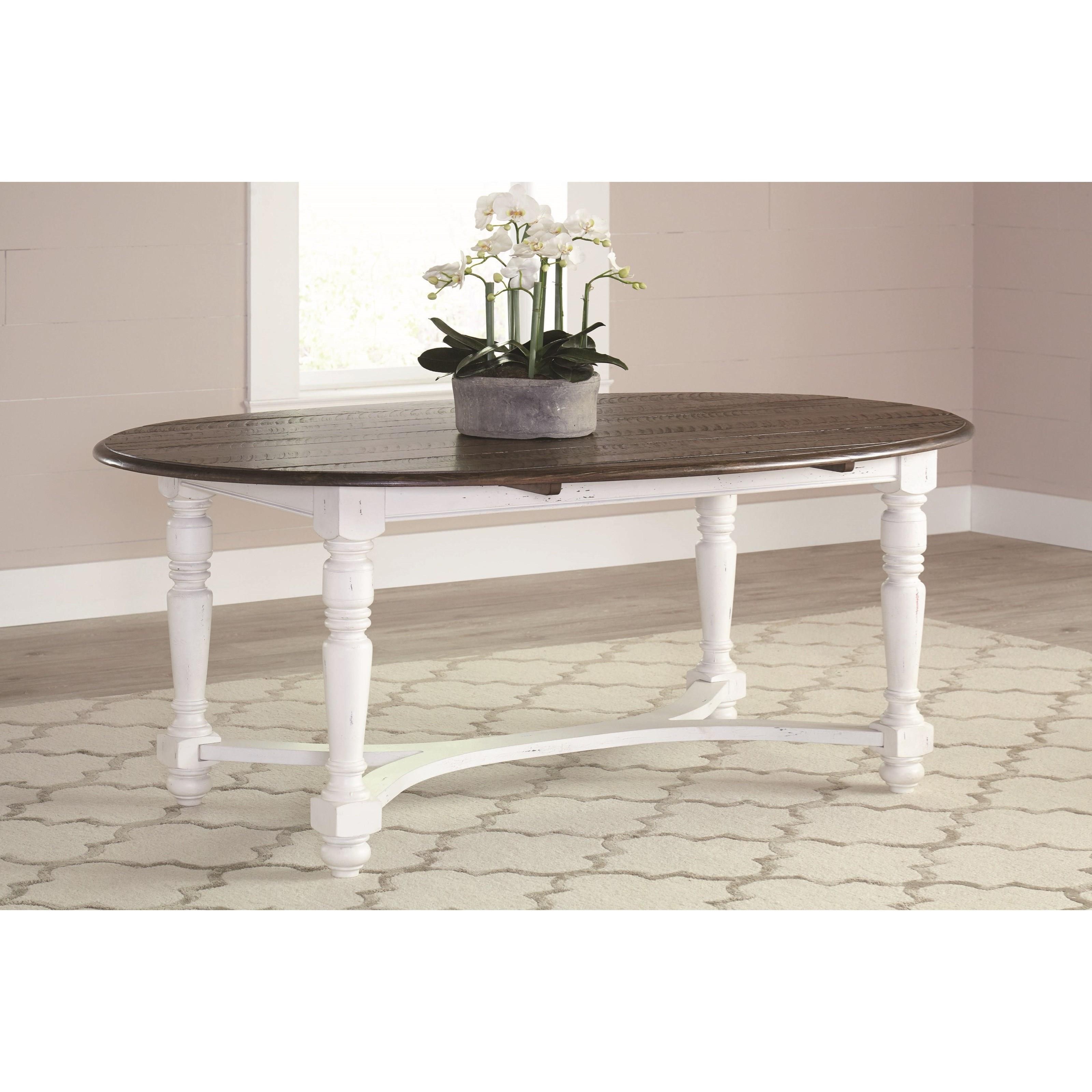 English Row White Oval Dining Table With Turned Legs Rotmans