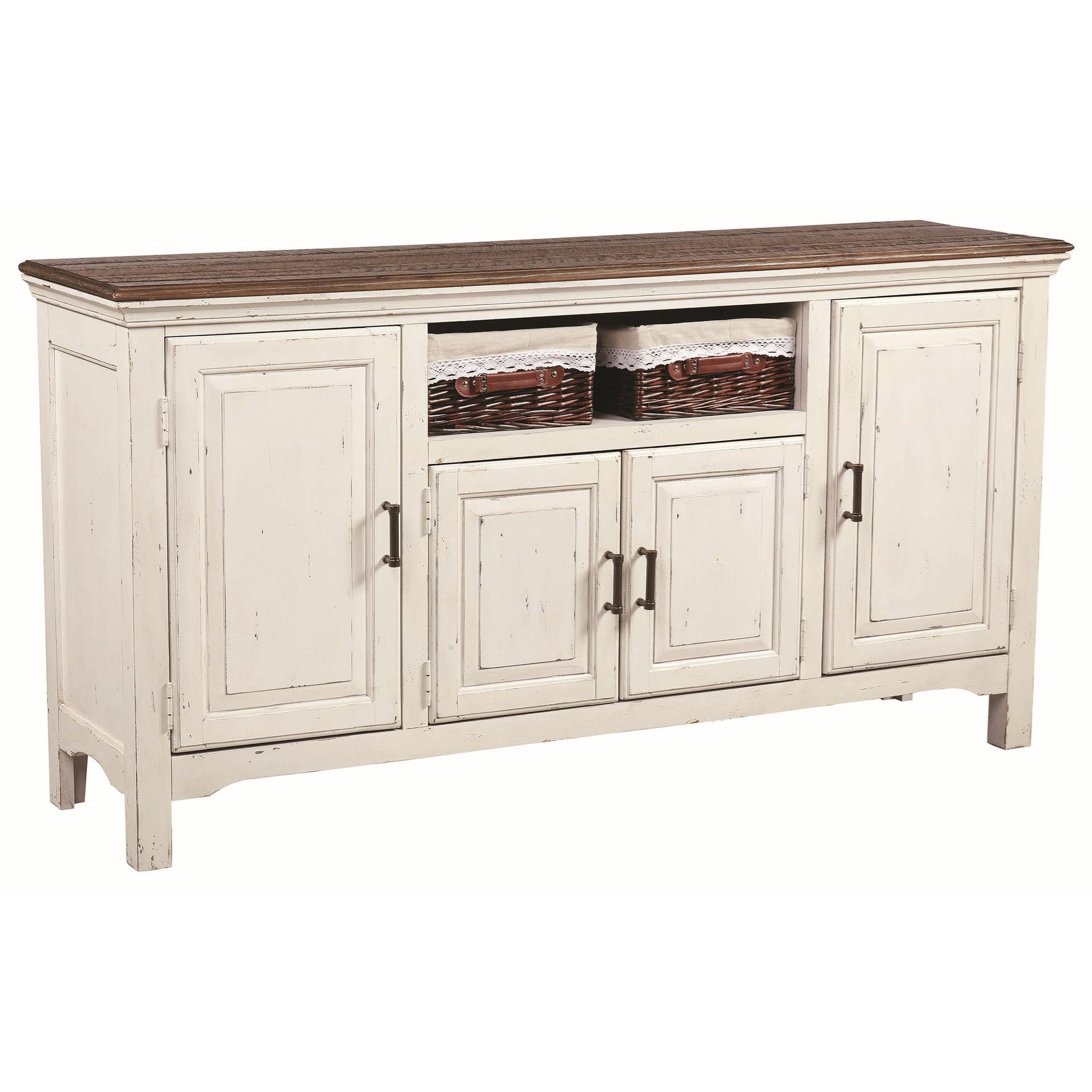 Coaster Simpson Rustic Server With Wooden Baskets A1 Furniture