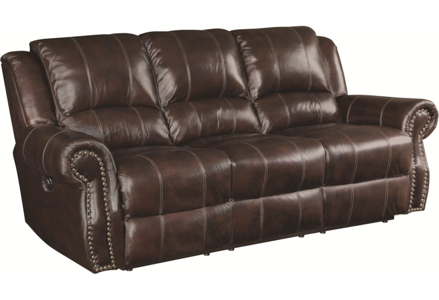 Coaster Sir Rawlinson Traditional Reclining Sofa With Nailhead Coaster Sir Rawlinson Traditional