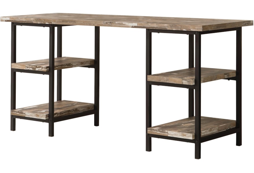 Coaster Skelton Modern Rustic Writing Desk With Metal Frame And