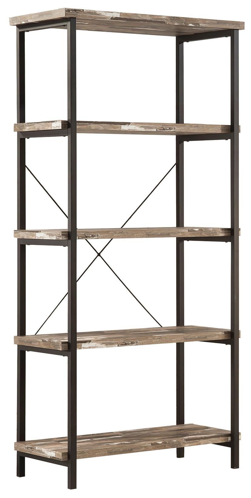 Coaster Skelton Modern Rustic Bookcase With Metal Frame And