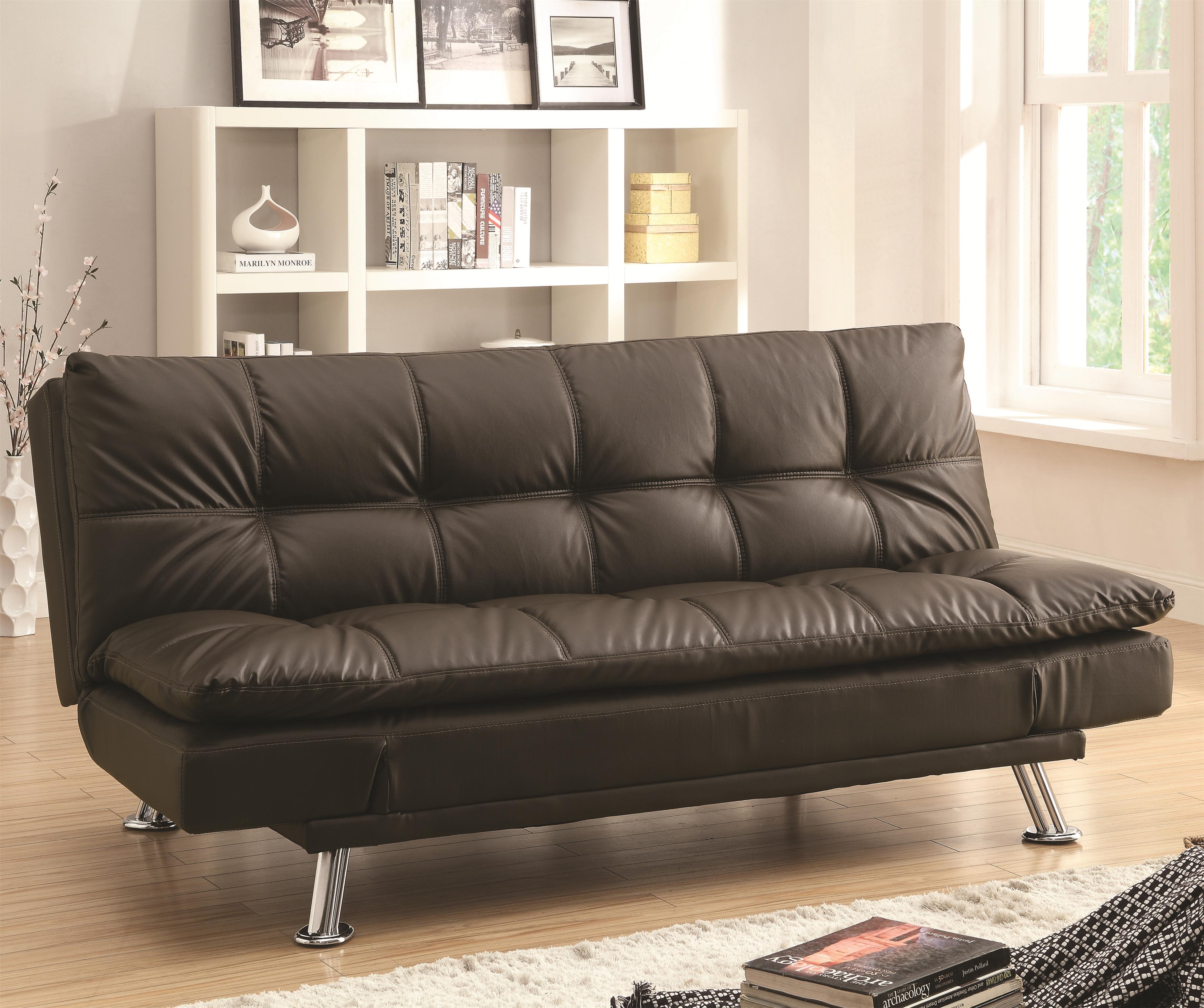 Coaster Dilleston 300321 Sofa Bed In Futon Style With Chrome Legs