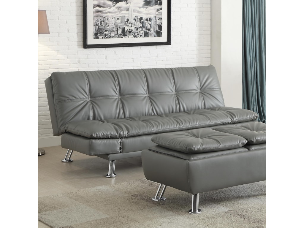 Dilleston Sofa Bed In Futon Style With Chrome Legs By Coaster At Value City Furniture