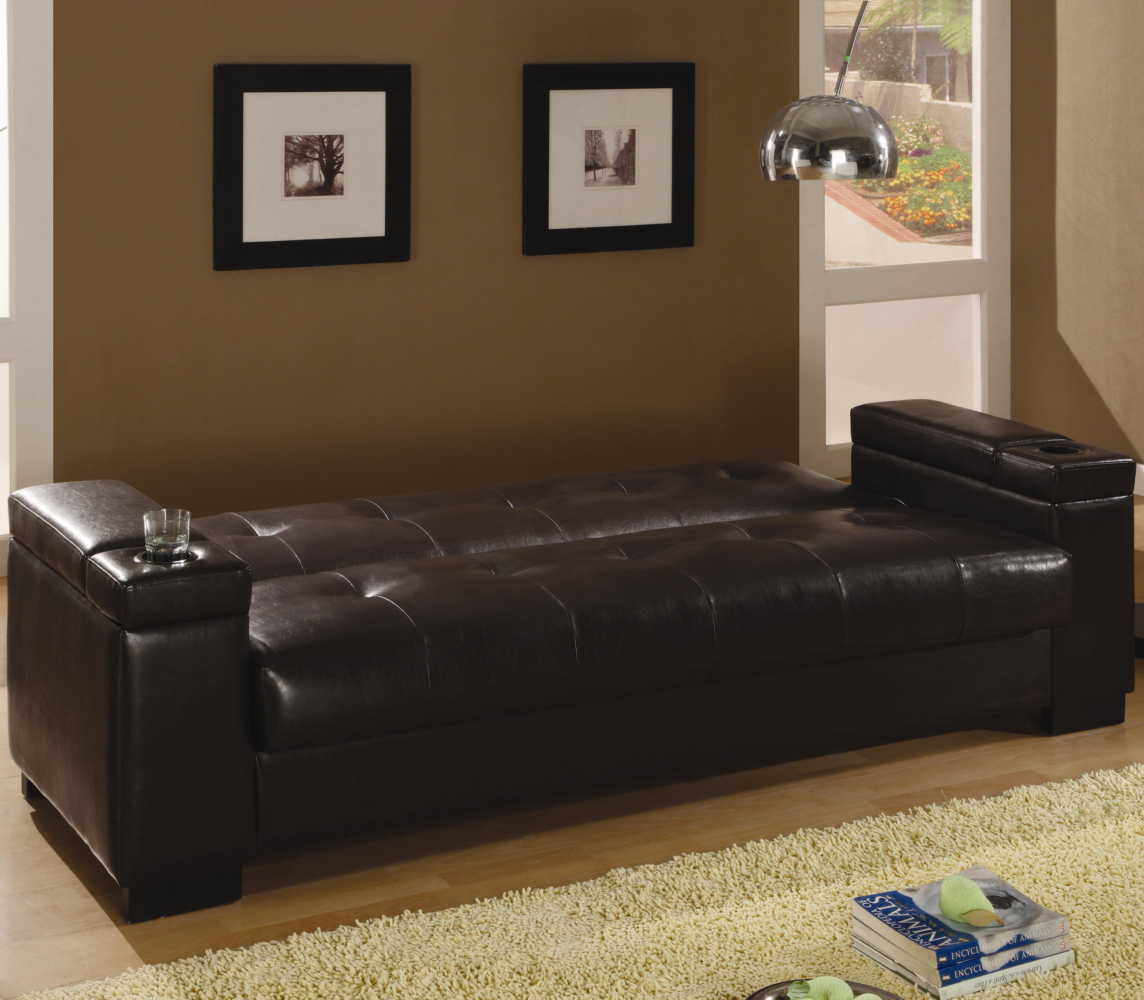 Coaster Sofa Beds And Futons 300143 Faux Leather Convertible Sofa