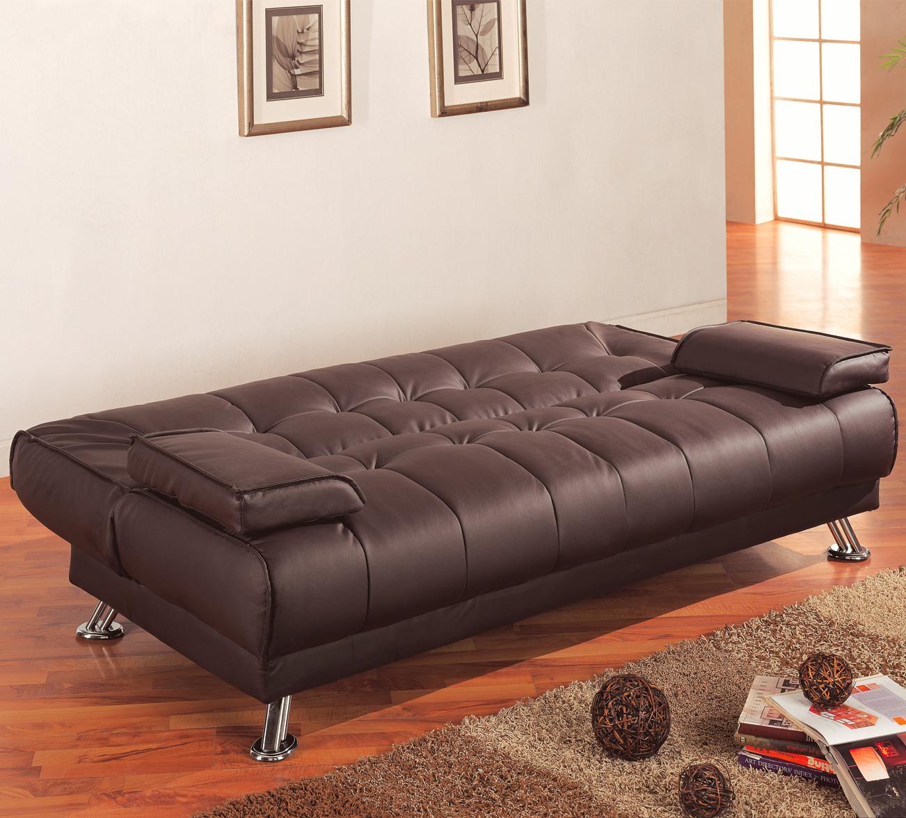 Coaster Sofa Beds And Futons 300148 Faux Leather Convertible Sofa
