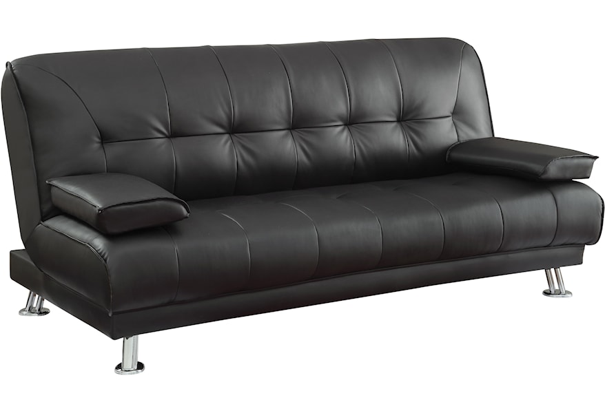 Coaster Sofa Beds and Futons Faux Leather Convertible Sofa Bed 