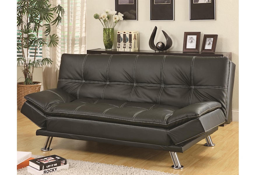 Coaster Sofa Beds And Futons Contemporary Styled Futon Sleeper