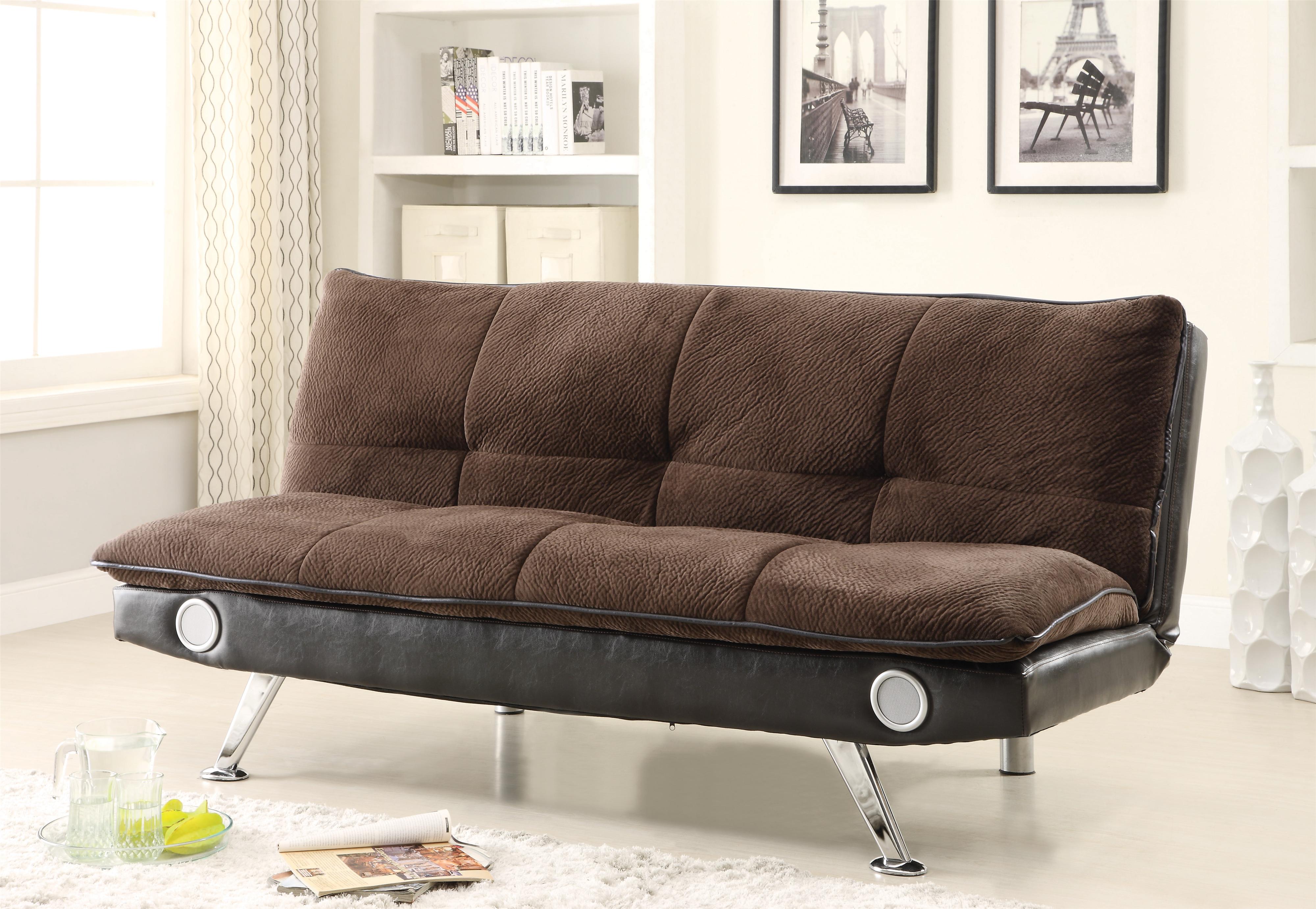 Coaster Sofa Beds And Futons 500047 Sofa Bed With Built In Bluetooth Speakers Northeast Factory Direct Futons