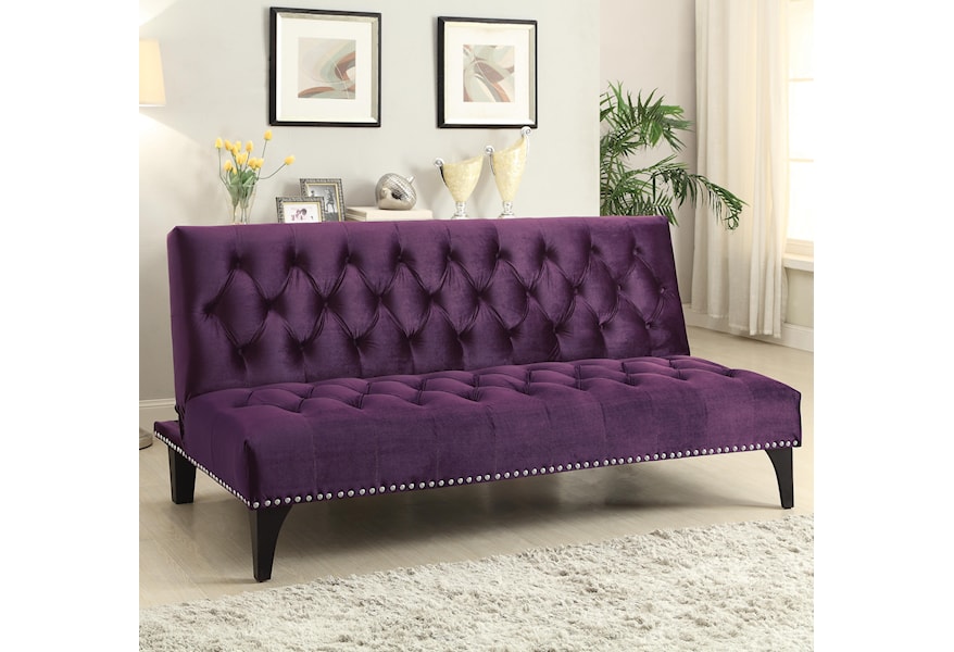 Coaster Sofa Beds And Futons Transitional Sofa Bed With Velvet