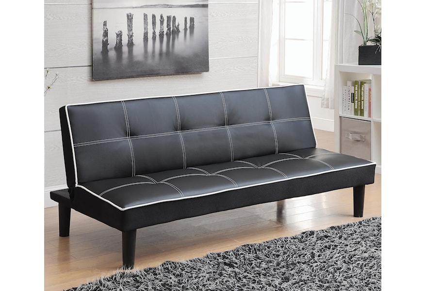 Coaster Sofa Beds And Futons Leatherette Sofa Bed Piping Value